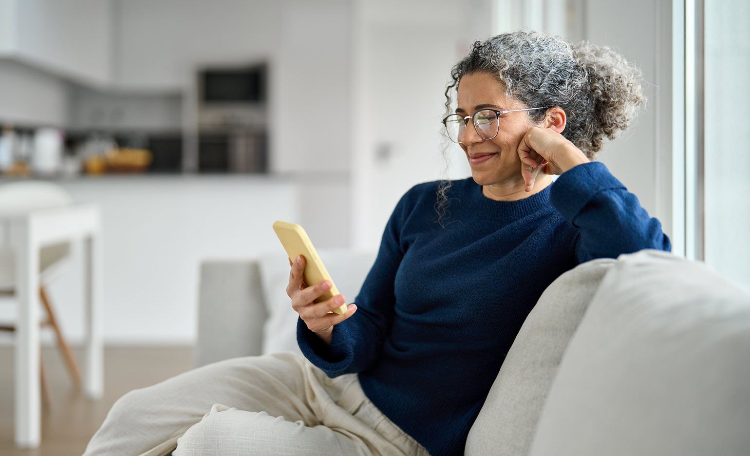 Woman looking at her phone
