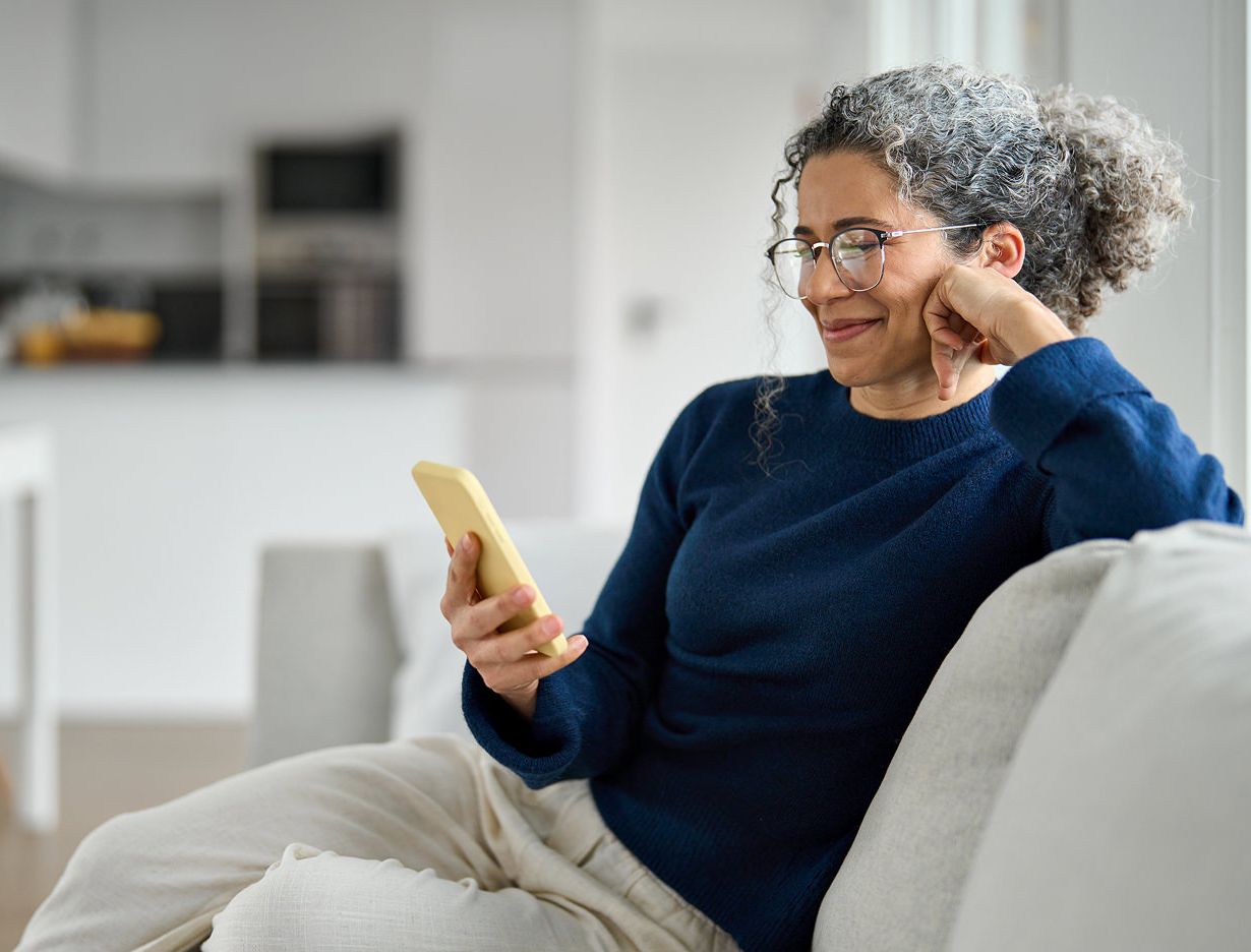 Woman looking at her phone