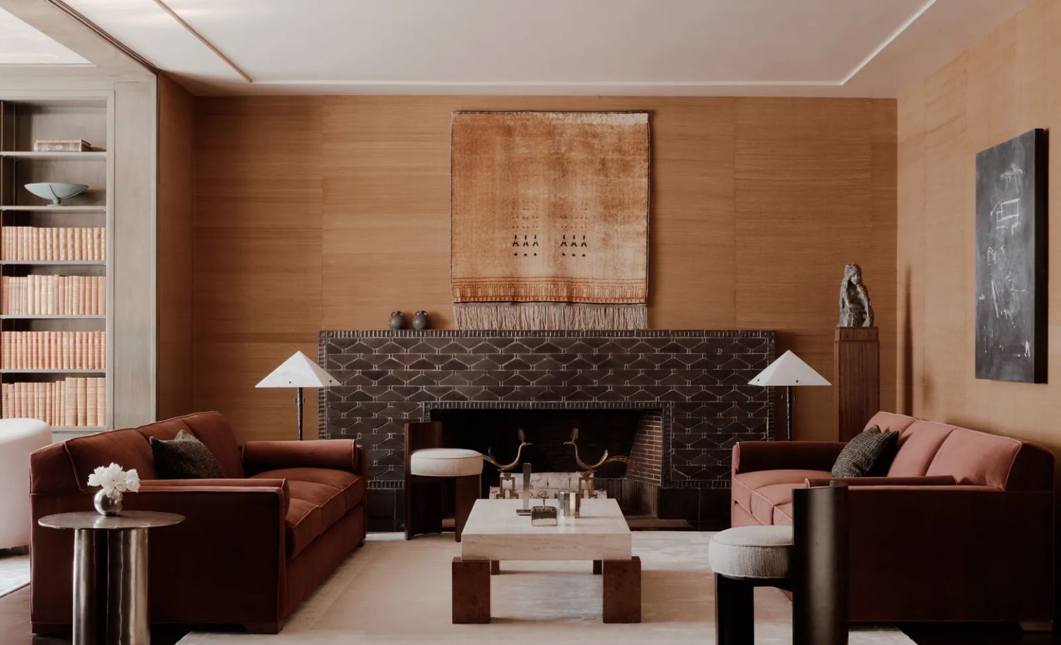 Crate & Barrel decorated living area