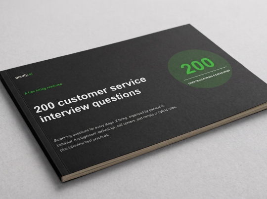 Digital booklet titled 200 customer service interview questions
