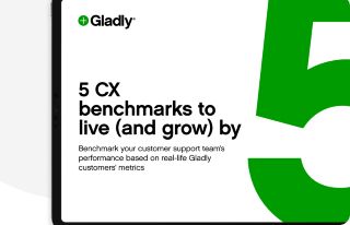 Cover of Gladly's 5 CX benchmarks to live (and grow) by report