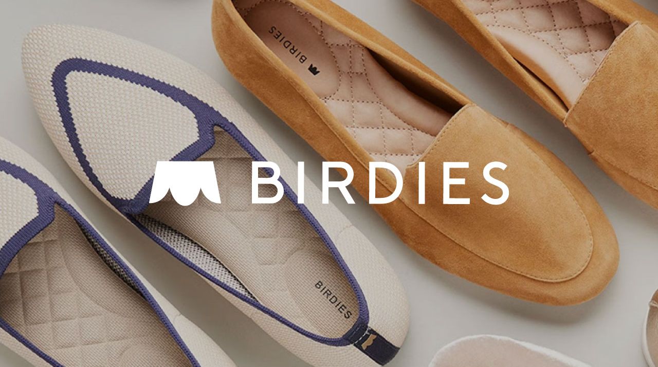 Birdies logo over Birdies shoes