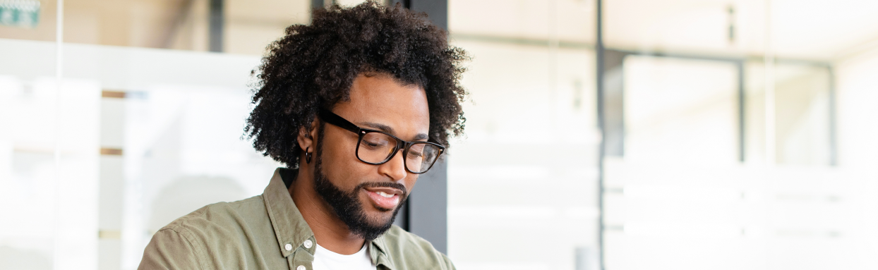 Man using his computer