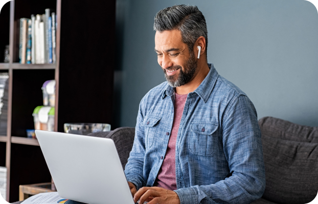 Man sitting with laptop