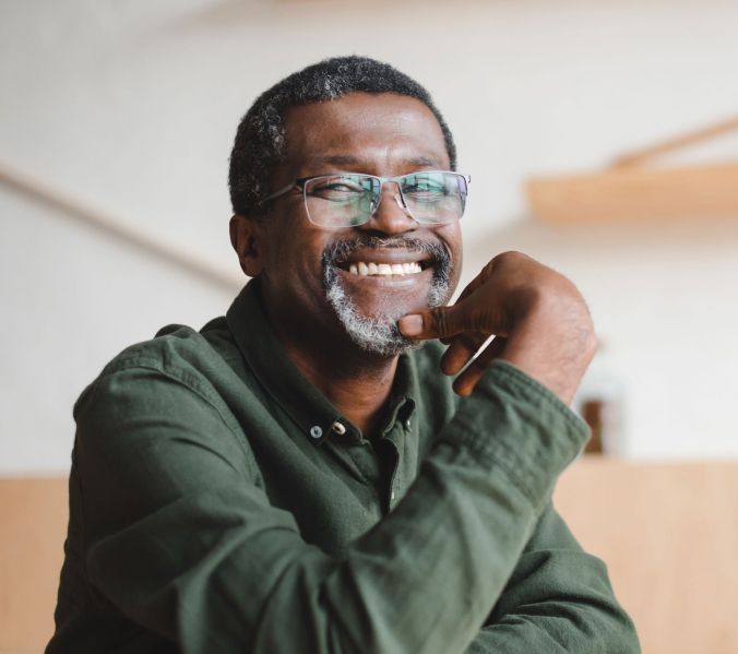 Man looking at camera smiling