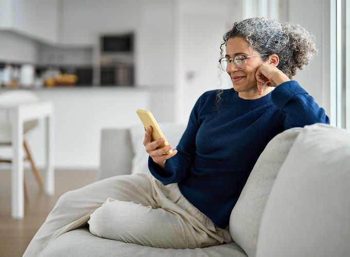 Woman looking at her phone