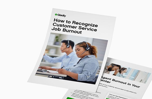 Pages from Gladly's "How to Recognize Customer Service Job Burnout" checklist