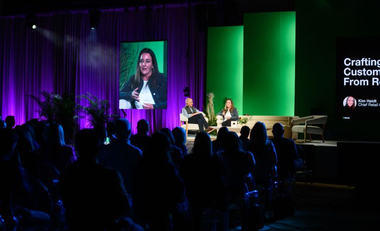 Tecovas CRO, Kim Heidt, speaking at Gladly Connect Live 2024