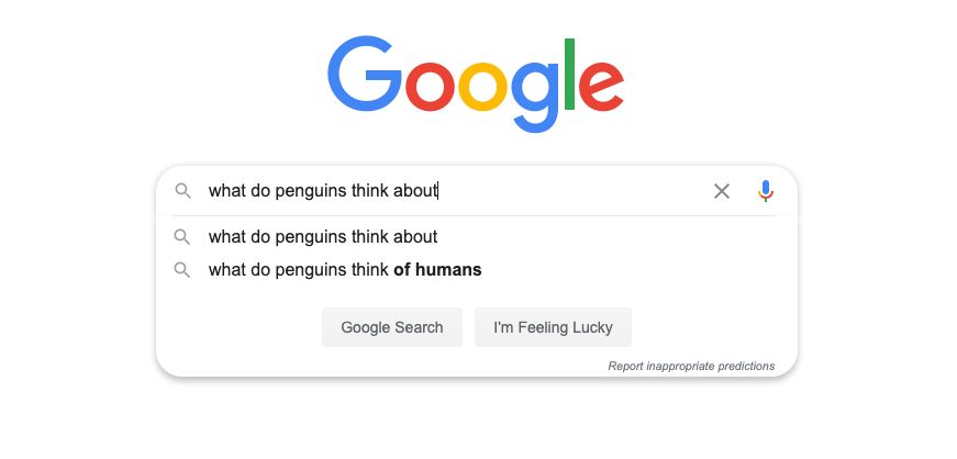 Screenshot of Google search bar