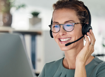 woman with headset