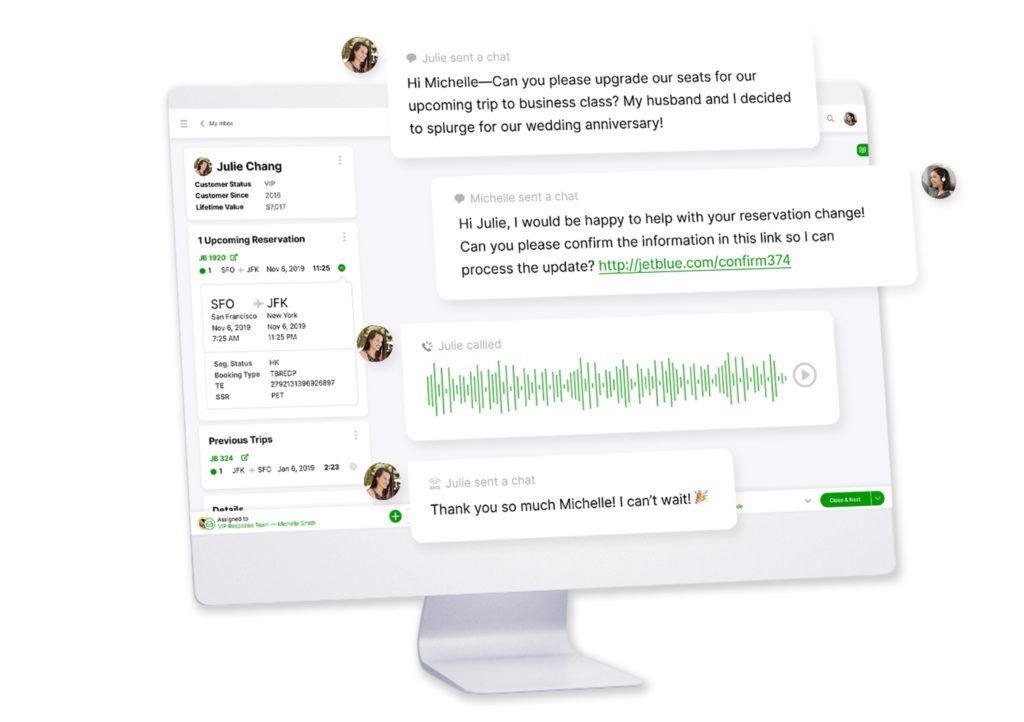 Easy to understand conversation timeline from Gladly