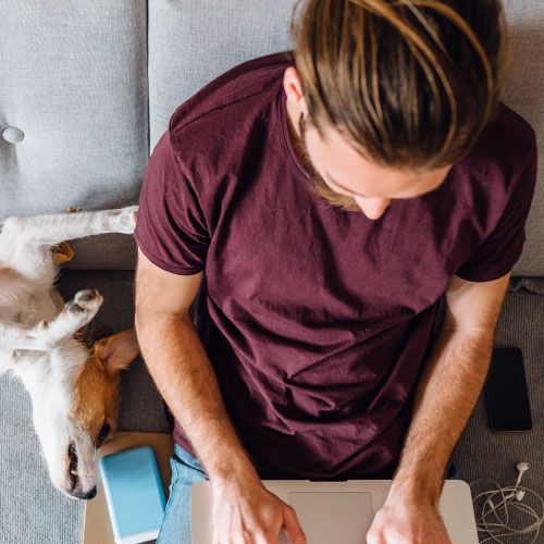 Man working on laptop