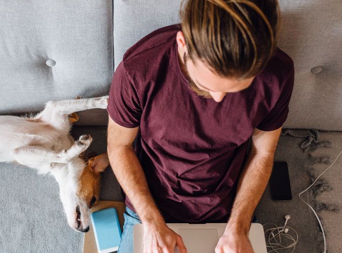 Man working on laptop
