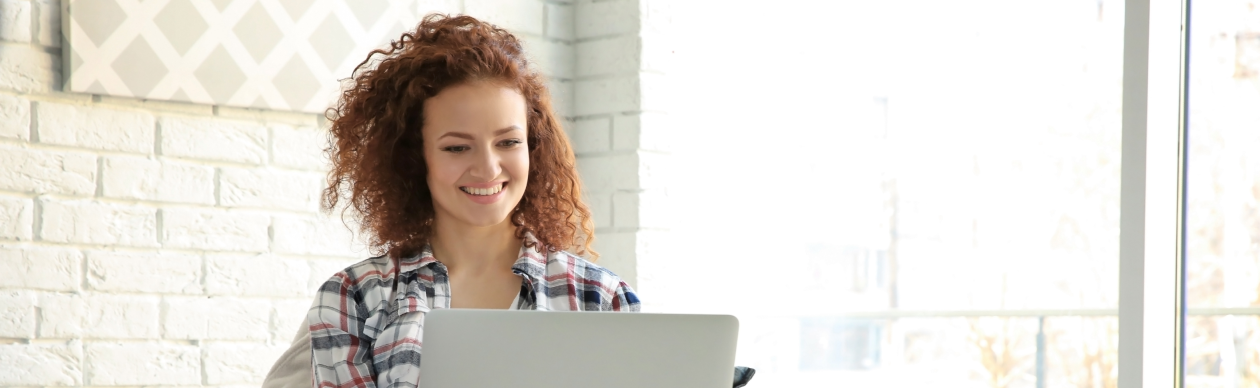 Woman using a laptop