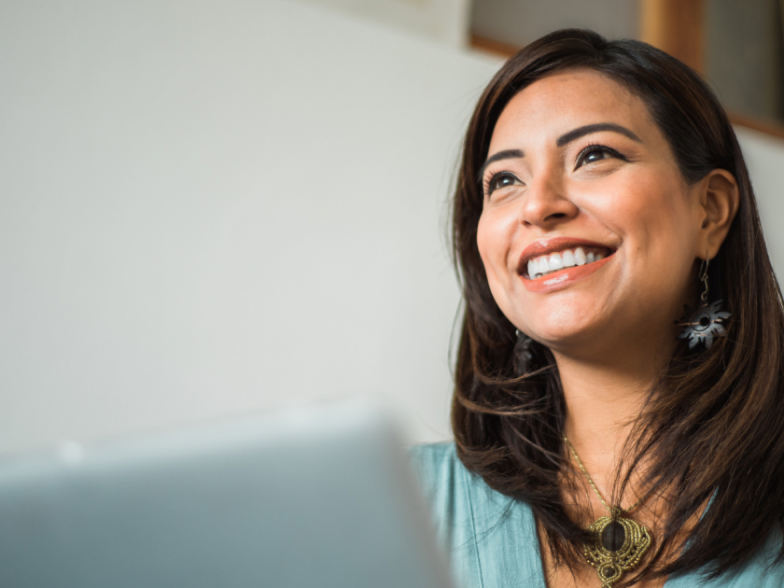 Woman on her computer