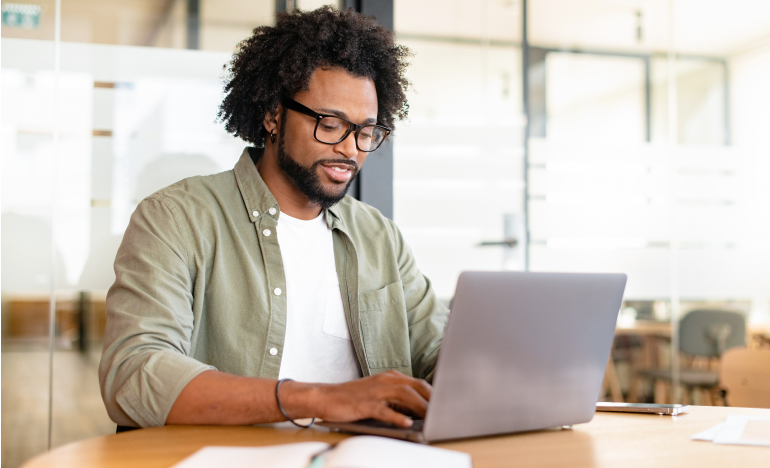 Man using his computer