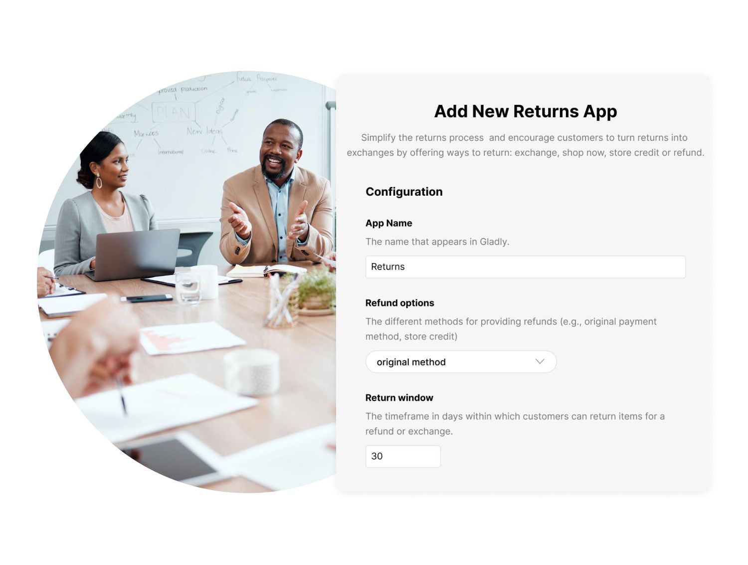 Image of a returns app