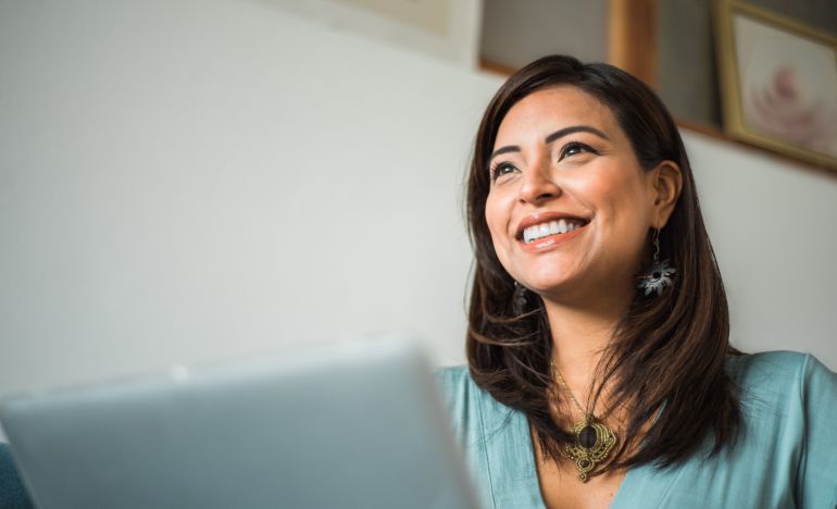 a woman looking up summer g2 reports for gladly
