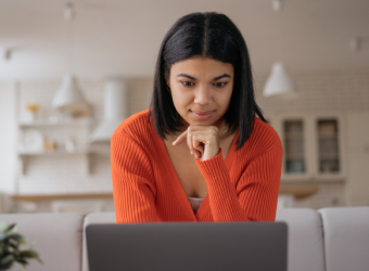 woman on her computer