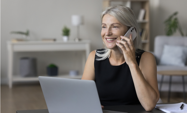 woman on a mobile phone call