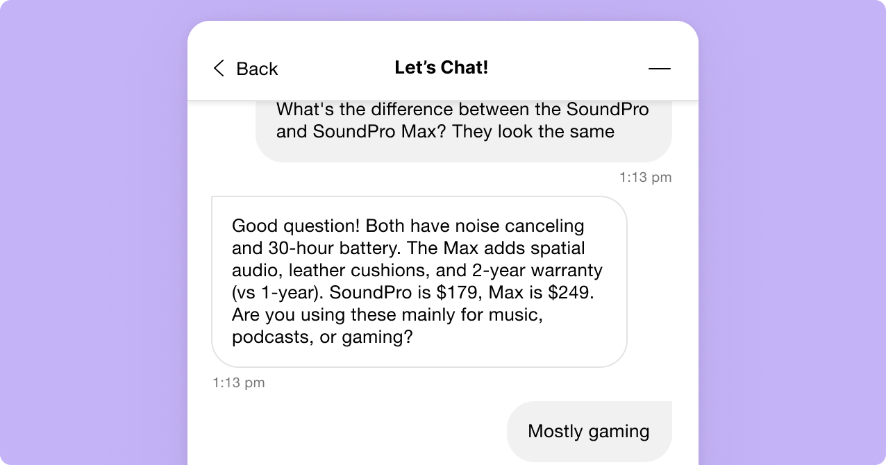 Chat conversation