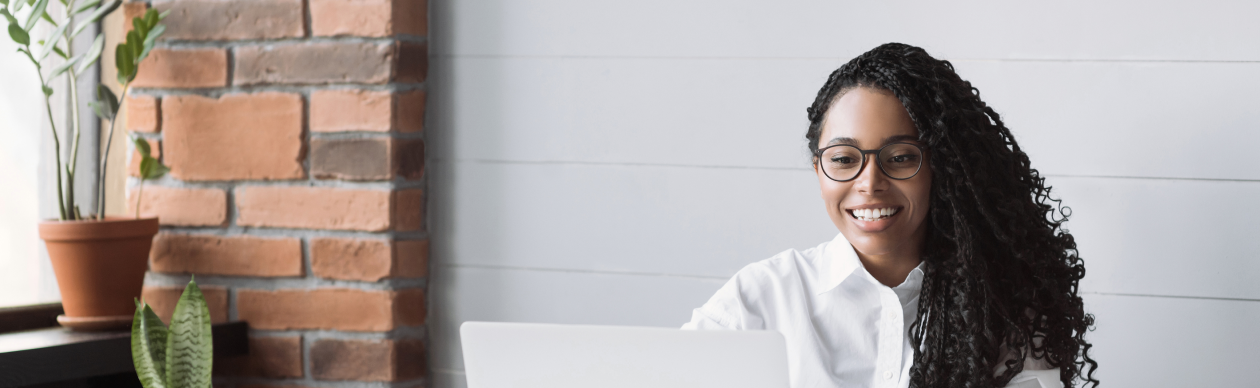 Woman using a laptop