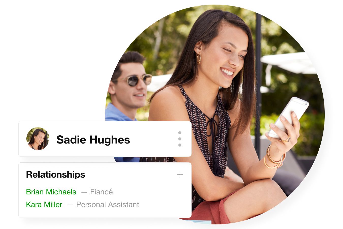 1. A man and woman examine a computer screen displaying the text "44% cost savings," indicating financial benefits.