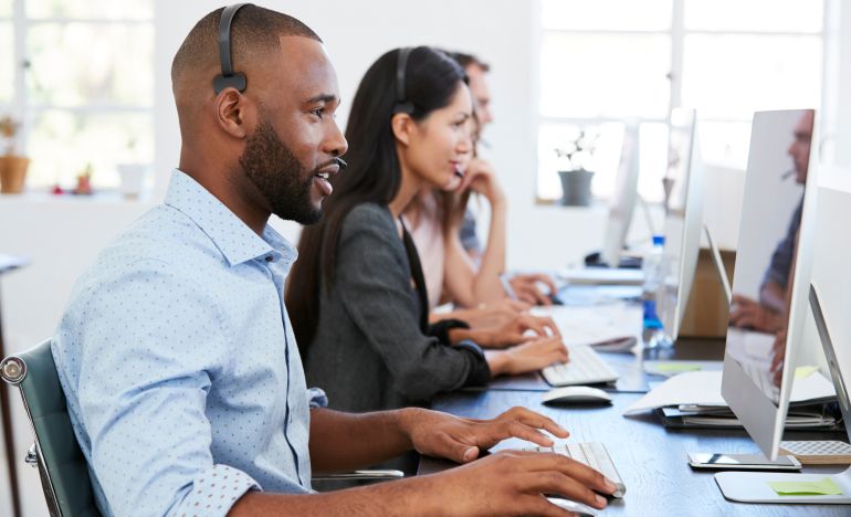 customer service agents at work