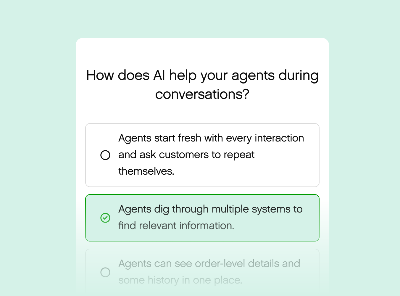 White text box on pale green background reads, "3x resolution rate in first 30 days," suggesting improved performance and growth.