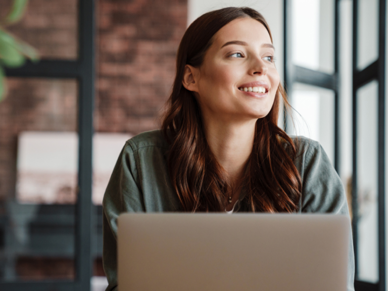 Small business owner on laptop