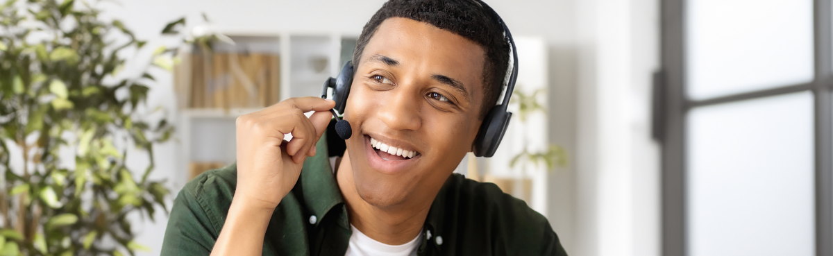 Man wearing headset