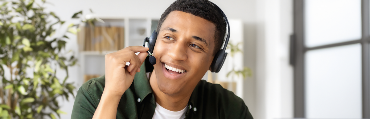 Man wearing headset