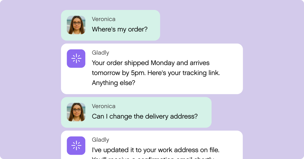 User profile card for Julie Chang on a purple background. Includes photo, email, Premier Member status, and order statistics like AOV and LTV.