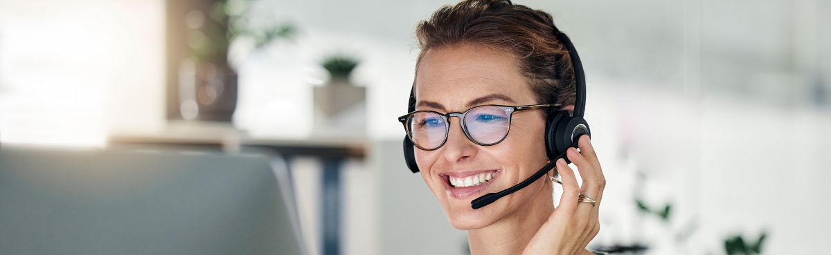 woman with headset