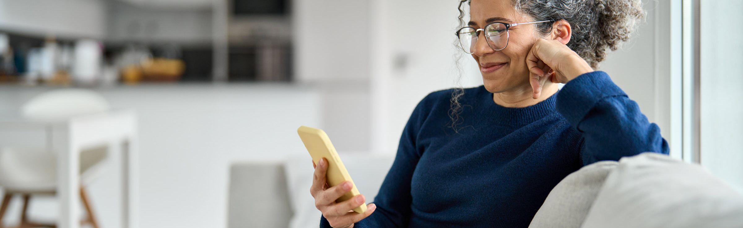 Woman looking at her phone