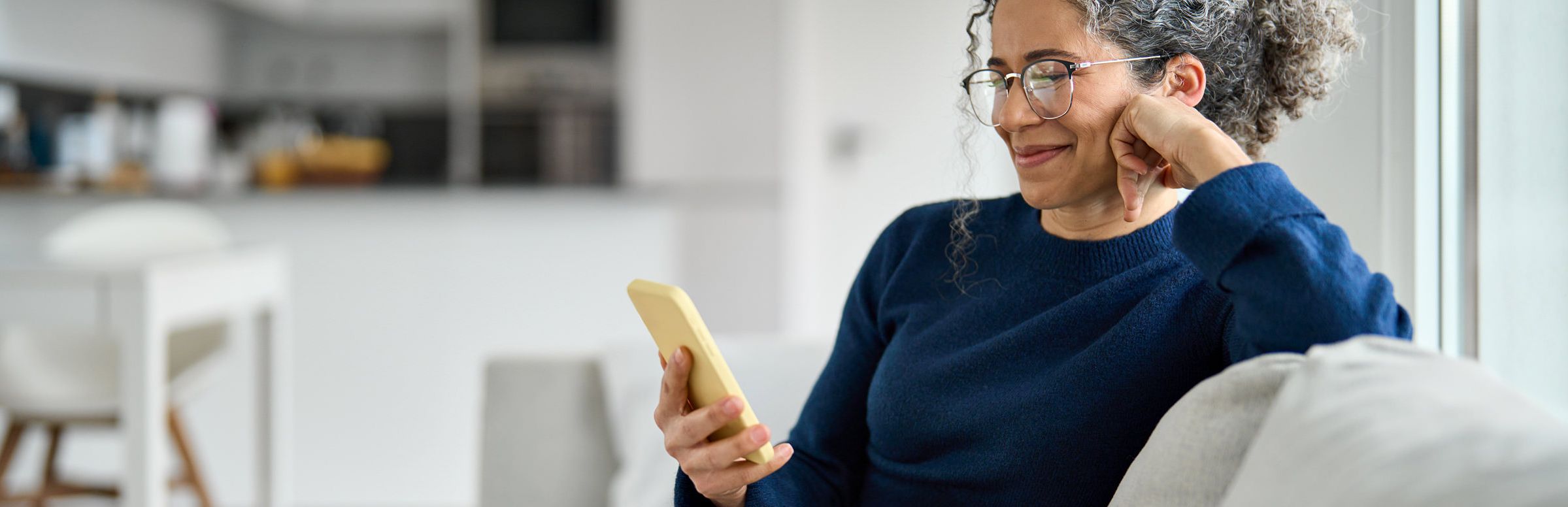 Woman looking at her phone