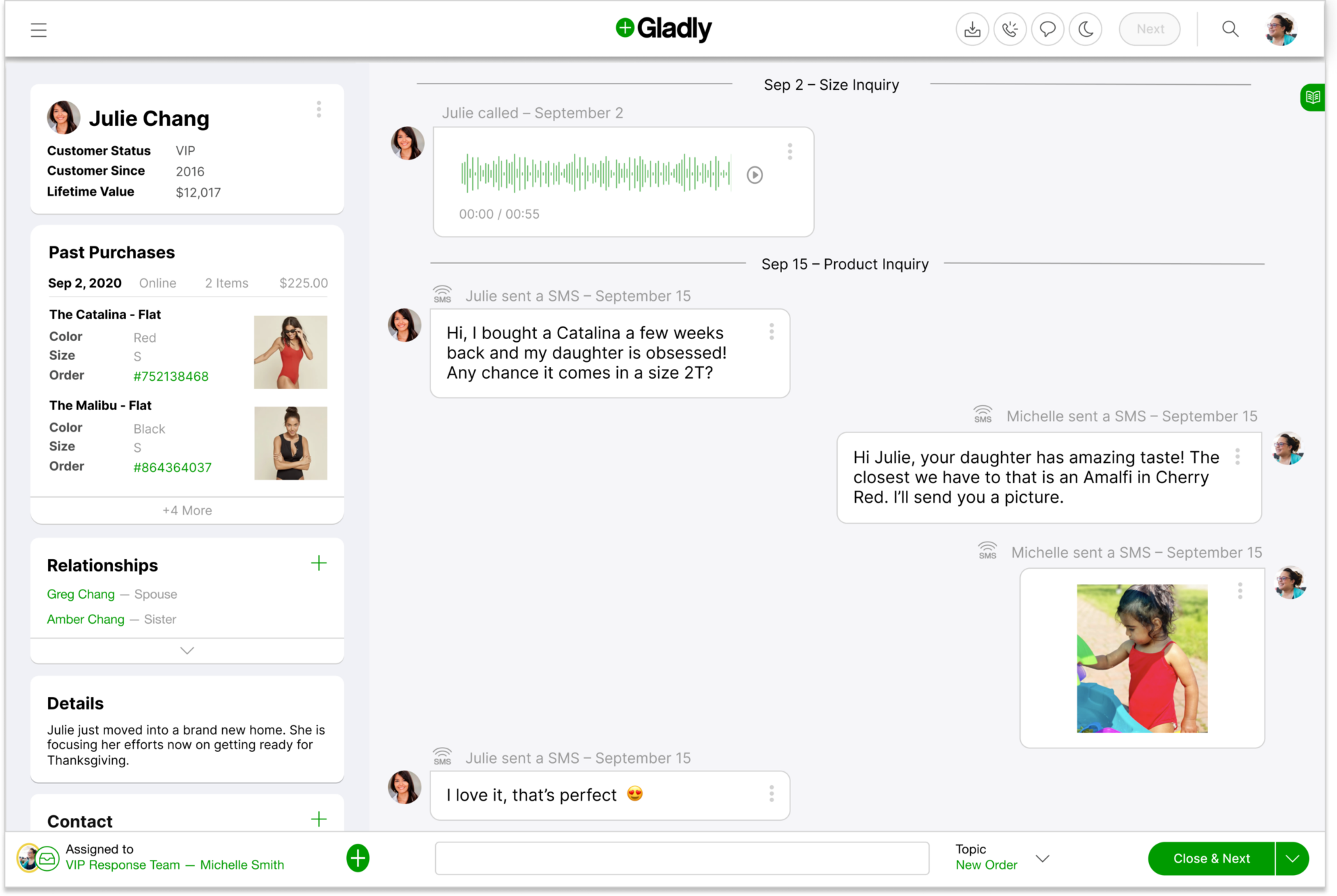 Full Customer Profile on Gladly platform