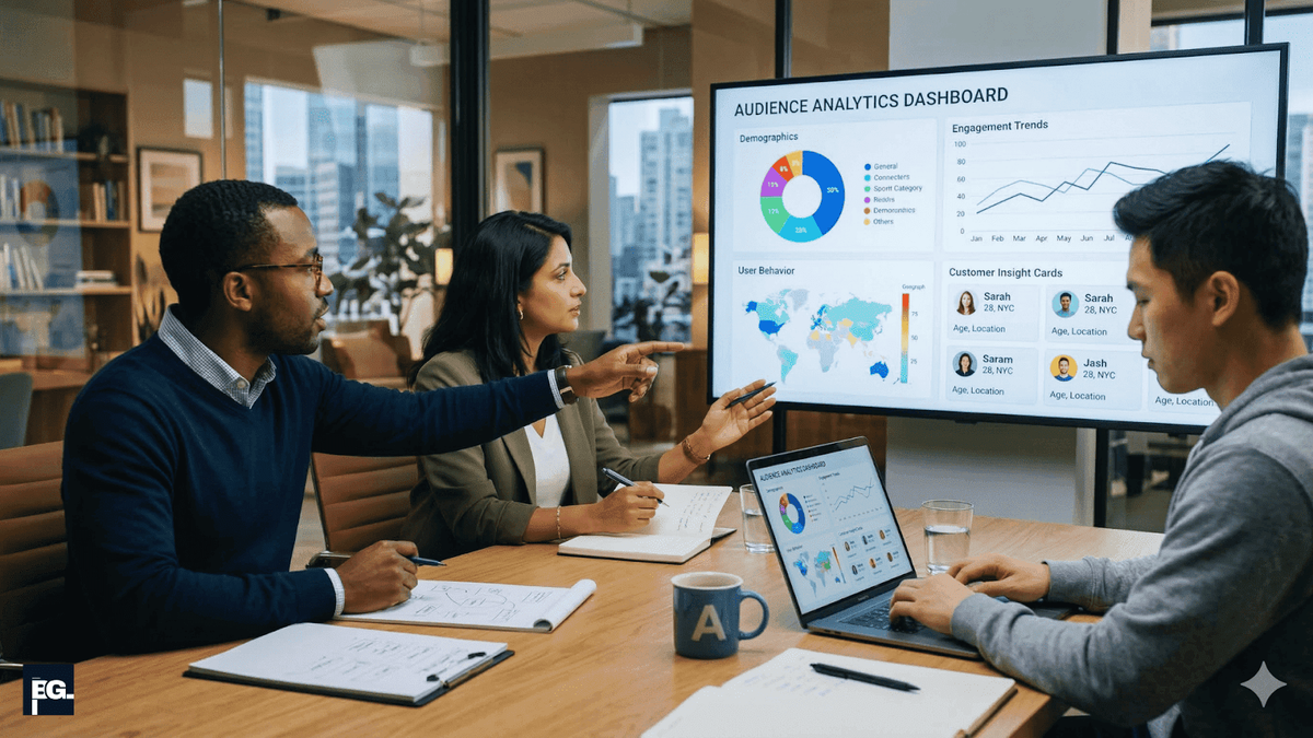 Audience research and analytics used to build a digital marketing strategy