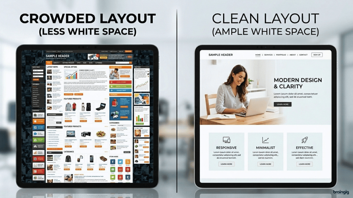 What Are the 10 Graphic Design Best Practices to Follow in 2026? 3 Graphic design best practices showing white space and clean layout for better readability