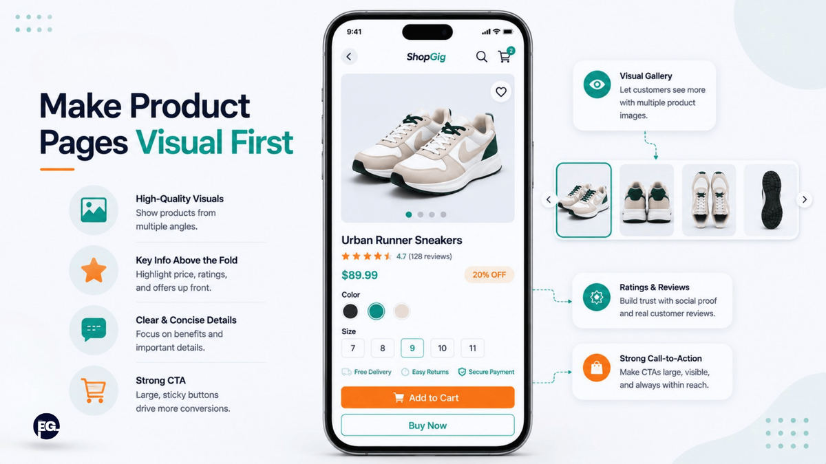 Key E-Commerce Mobile Optimization Tips To Maximize Conversions 3 Optimized mobile product page design improving shopping experience and conversions