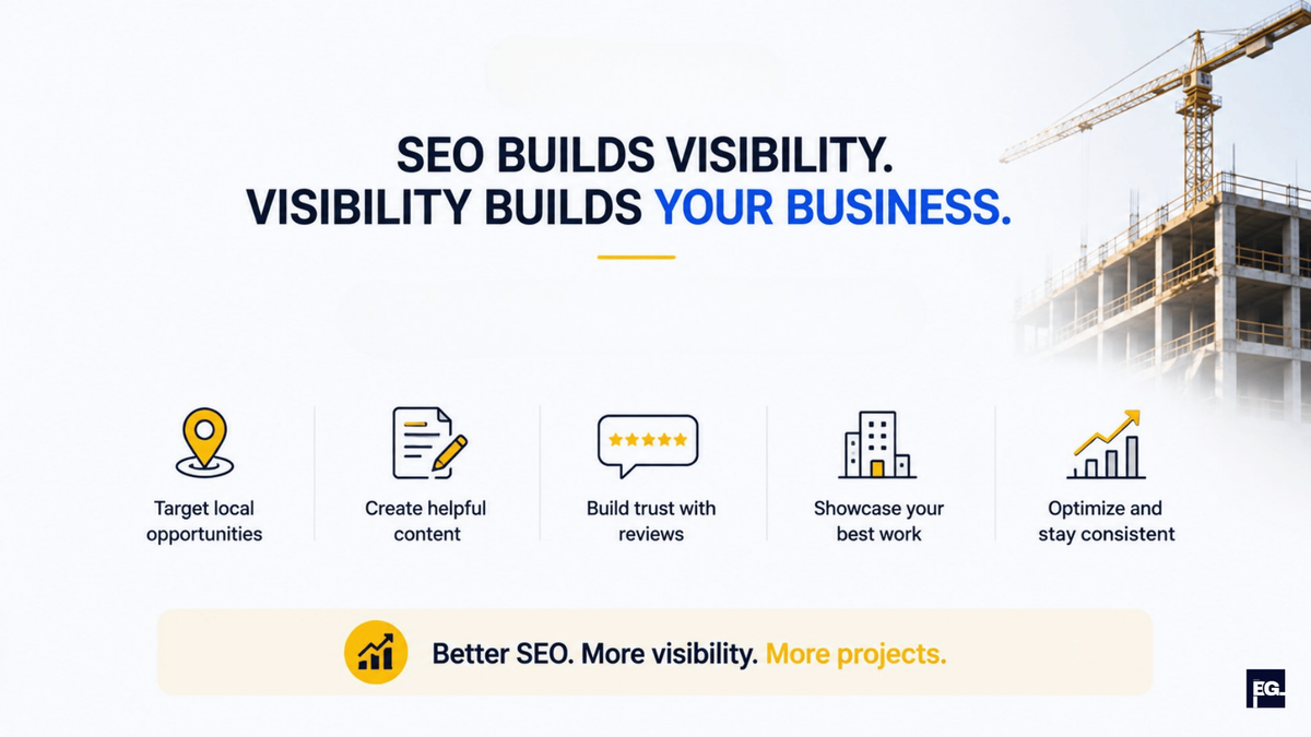 Construction company SEO growth strategy improving local visibility and project leads