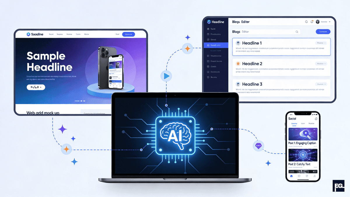 AI content creation tools used in digital marketing for generating ads blogs and social media content