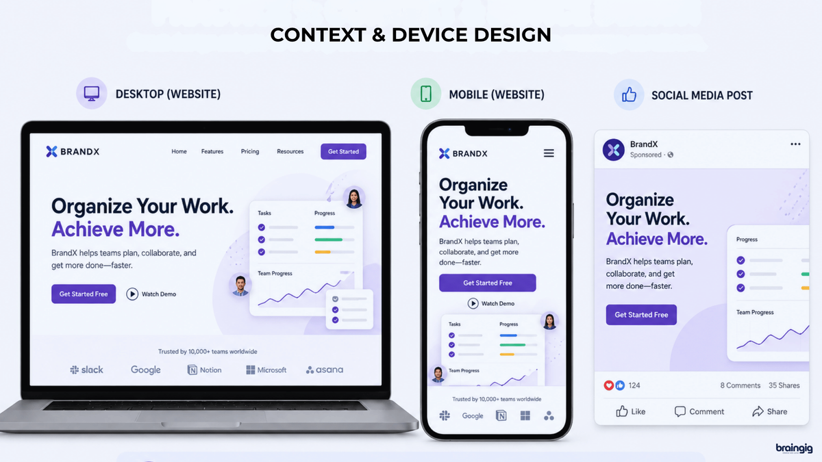 What Are the 10 Graphic Design Best Practices to Follow in 2026? 5 Graphic design adapted for mobile desktop and social media platforms