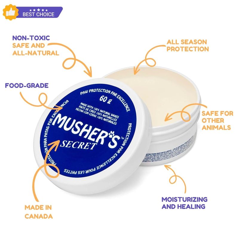 Musher's Secret Pet Paw Protection Wax - Solution for Winter and Summer Months