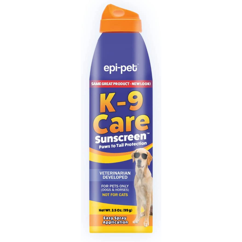 Epi-Pet K-9 Care Sunscreen, Paws to Tail Protection, Prevents Sunburns on Dogs and Horses, Sun Protector Spray, SPF 30+, Non-Greasy/Oily Solution – 3.5 oz