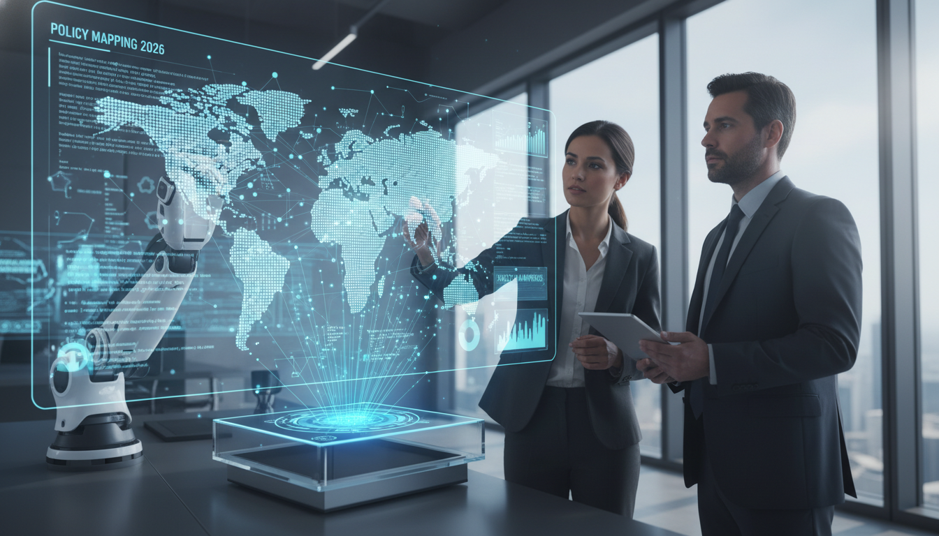 Global mapping hologram analyzed by team.