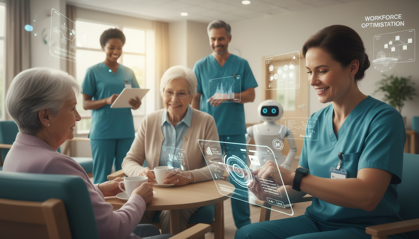 Healthcare AI assists nurses and seniors with holograms.