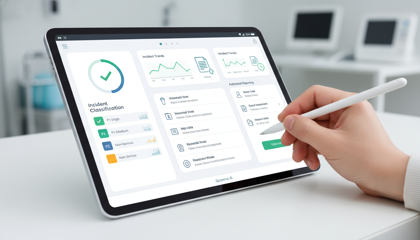 Tablet displaying incident management dashboard data.
