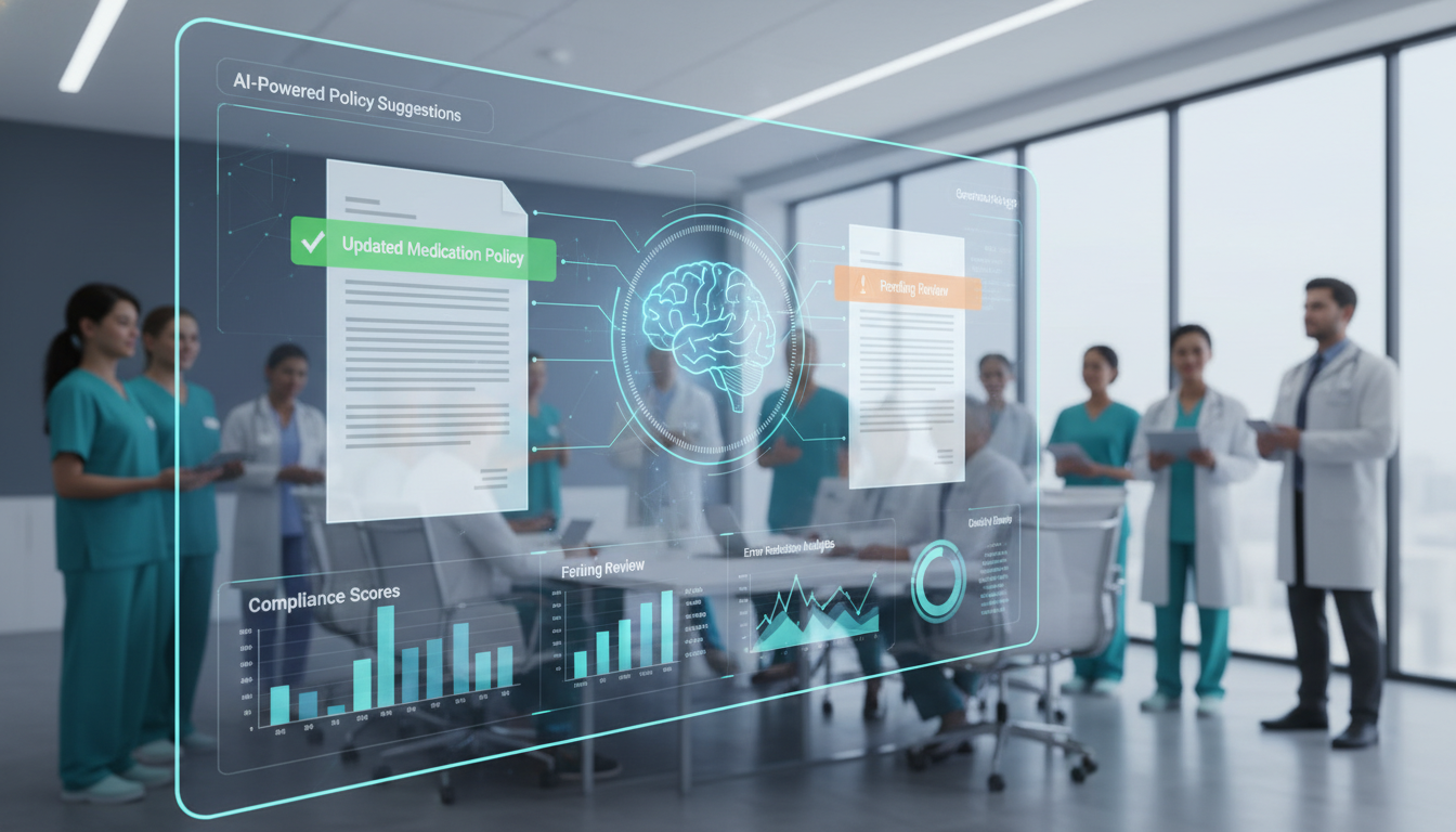 AI-powered policy suggestions displayed for medical team.