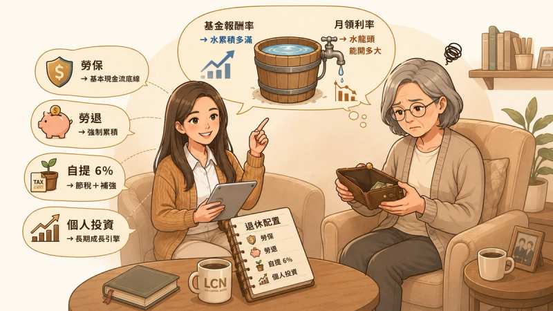 勞保勞退差異與自提6%解析，退休金配置與退休現金流規劃
